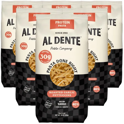 Vista 10 de Al Dente Carba-Nada Fettuccine de ajo asado, bajo en carbohidratos, alto en proteínas, apto para dieta cetogénica y de puntos, fideos de pasta
