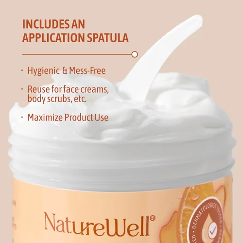 Vista 8 de NATURE WELL Crema hidratante iluminadora con vitamina C – Loción hidratante facial y corporal con aceite de coco, ayuda a mejorar el tono desigual