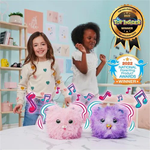 Vista 3 de WHAT THE FLUFF?, Purr 'n Fluff, juguete interactivo sorpresa con más de 100 sonidos y reacciones, juguetes para niños para niñas de 5 años