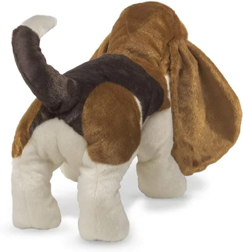 Vista 3 de Folkmanis Basset Hound - Marioneta de mano, marrón, blanco, negro