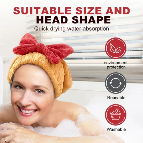 Vista 2 de Toalla de Envoltura de Cabello Superabsorbente para Cabello Húmedo, Nueva Toalla de Microfibra para Cabello 2026, Toallas de Cabello de Secado