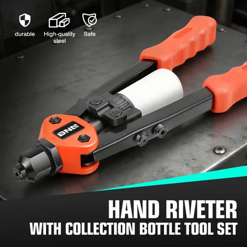 Vista 5 de DNA MOTORING TOOLS-00091 Remachadora manual con juego de herramientas de botella de colección, 1 x 12-1/2", resistente, extra larga