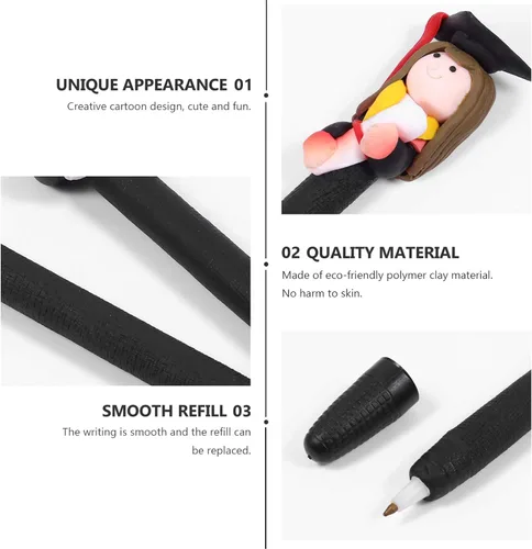 Vista 4 de Sewroro 6 bolígrafos con tapa de doctorado, bolígrafos de regalo de graduación de polímero, novedosos bolígrafos de escritura de serie doctoral