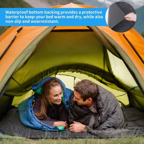 Vista 4 de Alfombra de Carpa para Acampar, Alfombra Impermeable para Tienda Interior/Exterior, Forro Protector Impermeable que te Mantiene Caliente y Seco