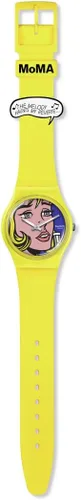 Vista 2 de Swatch Gent Biosourced Reverie de Roy Lichtenstein, el reloj cuarzo, Amarillo, Moderno