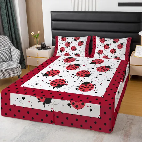 Vista 26 de Falda de cama individual de girasol, flores soleadas con esquinas divididas, faldas de cama bohemias florales amarillas, falda de cama para plantas