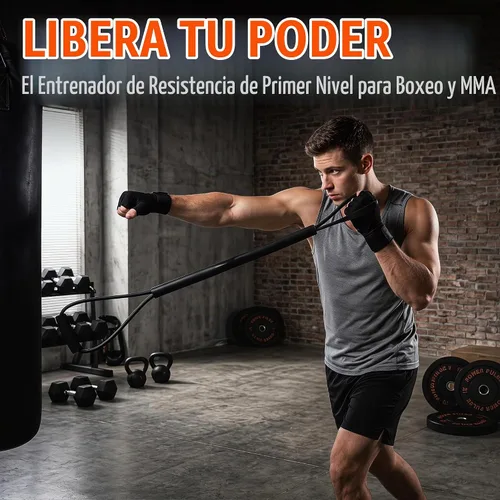 Vista 2 de Fancyes Bandas elásticas de resistencia para entrenamiento de agilidad de cuerda para boxeo de sombra