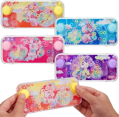 Vista 8 de Chalyna 4 piezas de juegos de agua de mano, juguetes de anillo de agua, juego de lanzamiento de anillos coloridos sin viajes por carretera