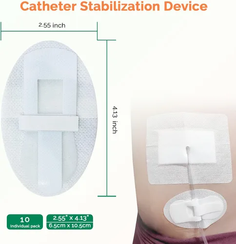 Vista 2 de Foley - Dispositivo de estabilización de catéter, 10 piezas, bolsa de pierna urinaria, soporte de tubo de catéter adhesivo, dispositivo de seguridad