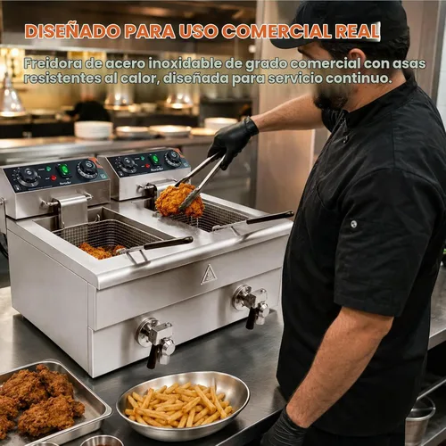 Vista 9 de Freidora comercial con cesta 23Qt Características válvula
