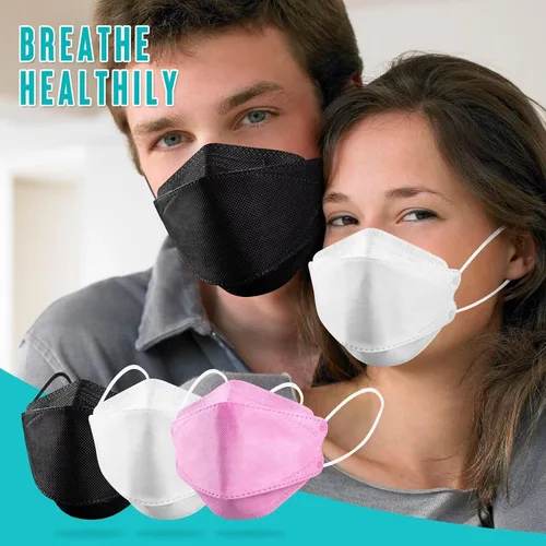 Vista 5 de 50/100 Pack KF94 Face_Covers, Color mask，Black Mask，4-Layer mask Independent packaging,outdoor Daily Use