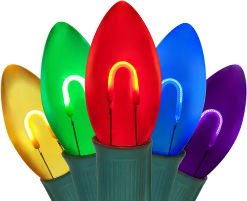 Vista 12 de Wintergreen Lighting - Luces navideñas inastillables FlexFilament LED C9 Azul