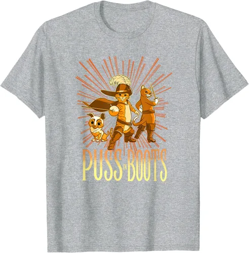 Vista 37 de DreamWorks Puss in Boots: The Last Wish Cat Trio Poster - Camiseta pequeña Negro
