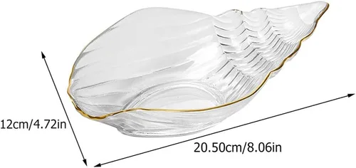 Vista 6 de DOITOOL Plato de ensalada de cristal con concha de mar, plato de sushi, plato de postre para aperitivo, plato de frutas, platos para servir
