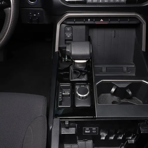 Vista 2 de TOYCIDFG Cubierta del panel de palanca de cambios compatible con Toyota Tundra 2022-2026, accesorios interiores (negro UV)