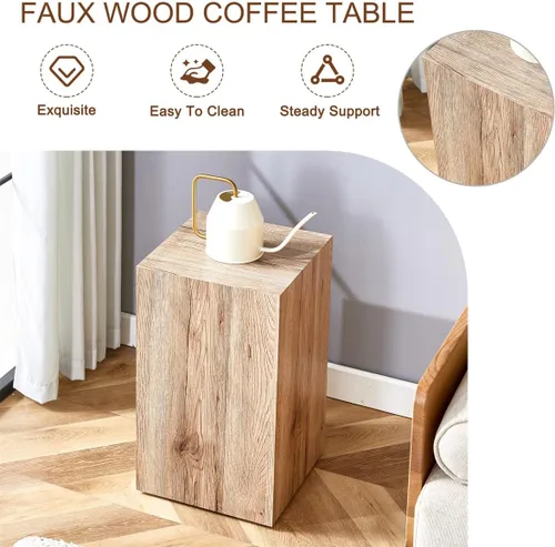 Vista 4 de Mesa auxiliar, mesa auxiliar, mesa de sala de estar, moderna mesa de sofá, mesa auxiliar de mármol sintético, mesita de noche para sala de estar