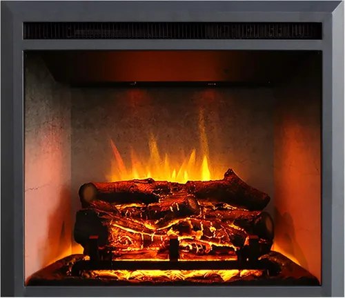 Vista 11 de RICHFLAME Gavin 23 Pulgadas Chimenea Eléctrica de Inserción con Tronco y Altavoz, Diseñada para Montaje en Pared, Apertura para Quema de Madera