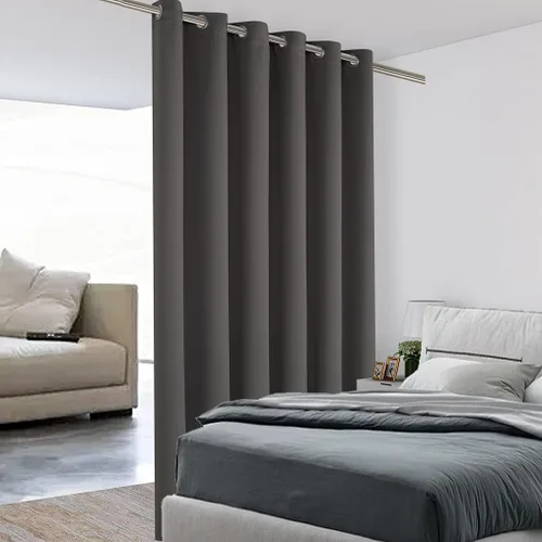 Vista 12 de BONZER Separadores de cortinas negras, cortinas opacas portátiles, panel de tratamiento de ventana de privacidad, cortinas con aislamiento térmico