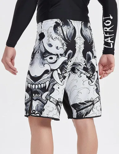 Vista 5 de LAFROI QJK01 - Pantalones cortos de boxeo para hombre con cordón y bolsillo