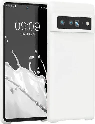 Vista 82 de kwmobile Funda Compatible con Google Pixel 6 Pro - Funda de teléfono de silicona TPU con acabado suave - Azul Arrecife