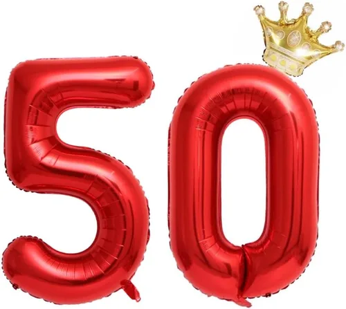 Vista 7 de Globos rosa claro del número 50 de 40 pulgadas con corona, globo de cumpleaños 50 para mujeres, decoraciones de cumpleaños 50, globos de decoración