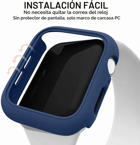 Vista 6 de Mugust Paquete de 4 fundas rígidas de policarbonato compatibles con Apple Watch Series 9 (2023) Series 8 Series 7 de 1.772 pulgadas sin protector