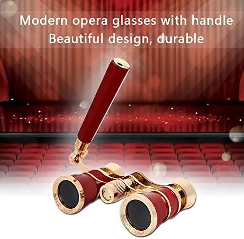 Vista 3 de Opera - Prismáticos para gafas, telescopio de teatro de 3 x 25 pulgadas con mango plegable, mini binocular compacto ligero para conciertos, teatro
