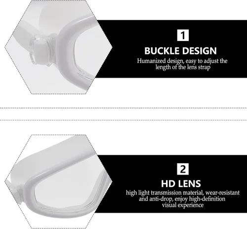 Vista 7 de GANAZONO Adult Swim Goggles Waterproof Silicone Swim Glasses Anti-fog Swimming Equipment White Frame for Swimming Training and Water Sports
