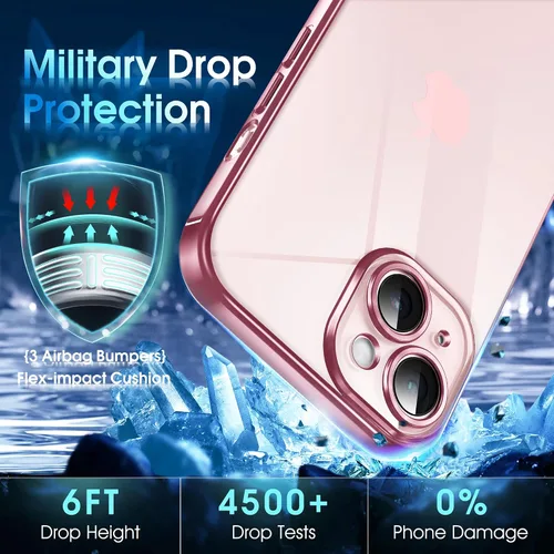 Vista 673 de Supdeal Funda cristalina transparente para iPhone 11, [No se amarillea] [Protección de la cámara] [Probado contra caídas de grado militar] Funda