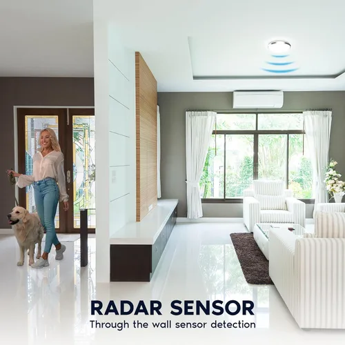 Vista 6 de LUXRITE Lámpara de techo LED con sensor de movimiento, 11 pulgadas, 5CCT seleccionable 2700K 3000K 3500K 4000K 5000K, tiempo de espera de 60s, 16W