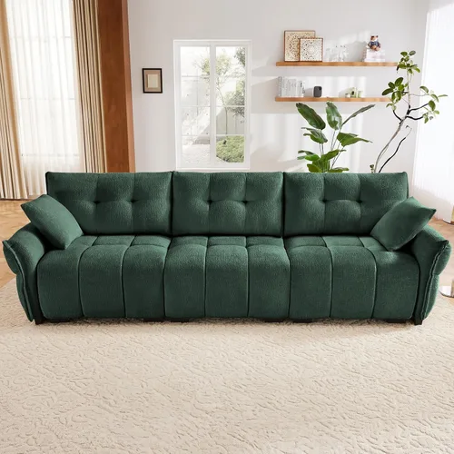 Vista 34 de Leyu&Hafort Sofá modular seccional, sofá modular Cloud con asiento profundo, moderno sofá modular con otomana móvil, sofá de felpilla con almohadas