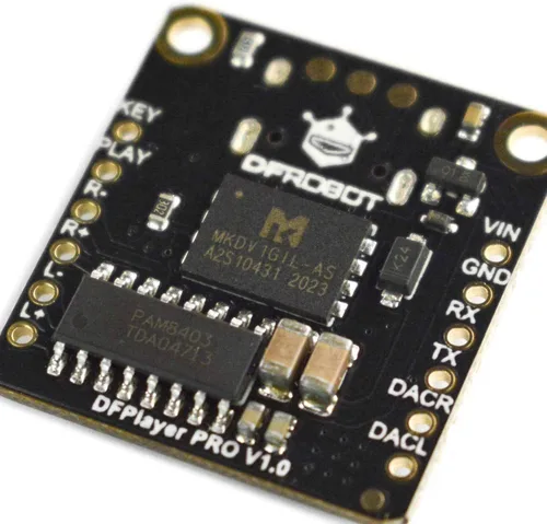 Vista 4 de Módulo MP3 DFPlayer Pro [memoria integrada de 128 MB], no requiere tarjeta TF, modo de disco en U tipo C, DAC de 24 bits de doble canal