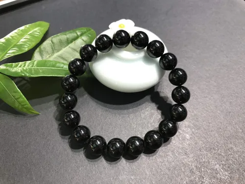 Vista 6 de Cuentas de turmalina negra genuina para pulseras, cuentas de piedras preciosas naturales y potentes para la fabricación de joyas