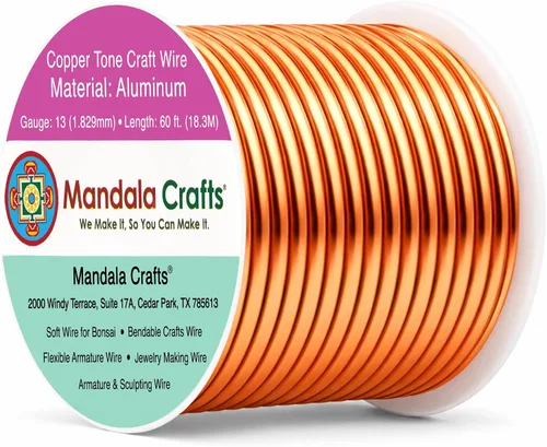 Vista 98 de Mandala Crafts - Alambre de aluminio anodizado de calibre 22 para hacer joyas - 137.2 m de alambre flexible surtido y coloreado - Doble para bonsái