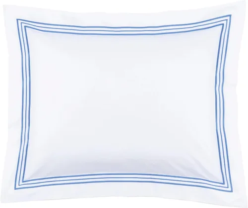 Vista 3 de Trio Funda de Almohada Azul Francés, Tamaño Estándar, Patrón de Rayas Azules
