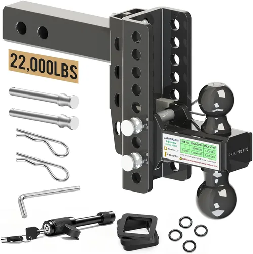 Vista 10 de Enganche de remolque ajustable para receptor de 2 pulgadas, caída