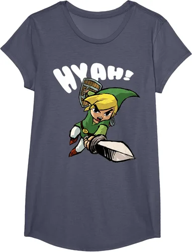 Vista 11 de Nintendo Legend of Zelda Link Hyah Poster - Camiseta pequeña Azul Marino