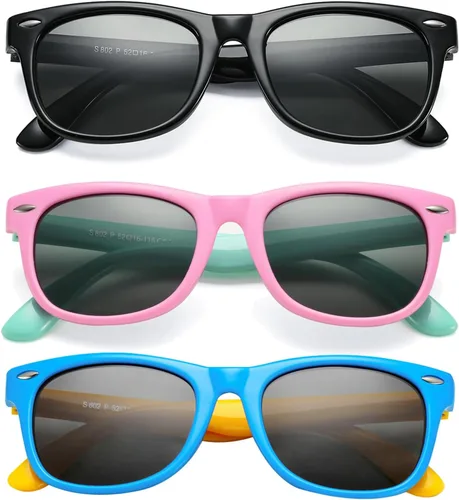 Vista 35 de Lentes de sol polarizados de goma elastómero termoplástico (TPEE) flexible, para niñas y niños de 3 a 9 años