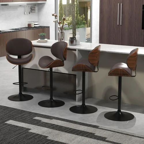 Vista 22 de civama Taburetes de bar 1 pieza para encimera de cocina, sillas de altura de barra ajustable, taburetes de bar giratorios modernos con asiento