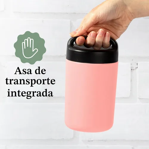 Vista 5 de Goodful Tarro de comida de acero inoxidable, recipiente de almacenamiento de alimentos aislado con sello al vacío de doble pared con asa de Rubor