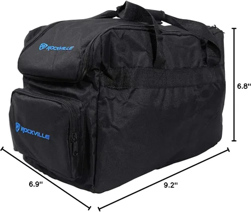 Vista 10 de (4) Rockville RockWedge LED blanco RGBWA+UV recargable luces DMX inalámbricas + bolsa