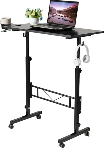 Vista 13 de SIDUCAL Escritorio de pie ajustable en altura con mesa inclinable, color negro