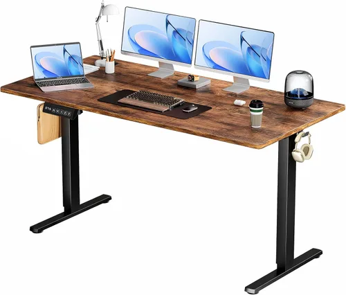Vista 16 de Smug Escritorio de pie de altura ajustable de 40 pulgadas, mesa de computadora eléctrica para sentarse, de pie, mesa de computadora ergonómica