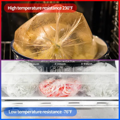 Vista 5 de Bolsas de almacenamiento de alimentos de 12 x 16 pulgadas, bolsa de plástico transparente, bolsas de plástico desechables para alimentos y verduras