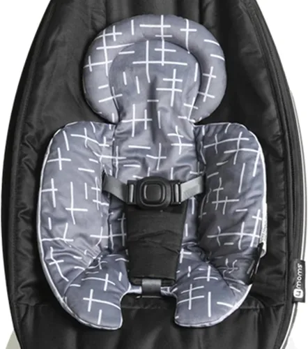 Vista 7 de Inserto para bebé 4moms RockaRoo y MamaRoo, lavable a máquina, tela suave y de felpa, diseño reversible, gris oscuro