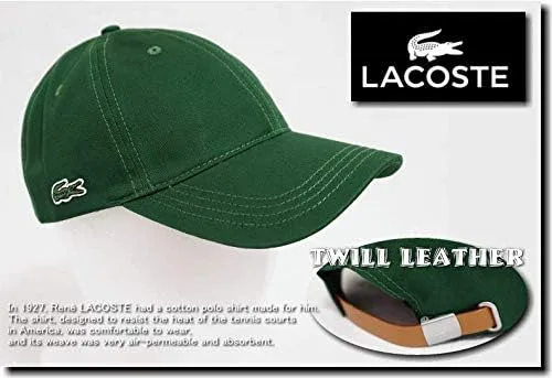 Vista 4 de Lacoste Gorra de piel ajustable con correa de cuero ajustable para hombre