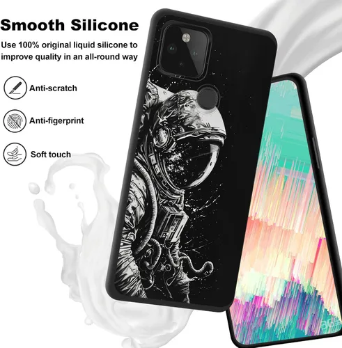 Vista 39 de Funda delgada para Google Pixel 4 XL, funda delgada de silicona de TPU suave a prueba de golpes para Google Pixel 4 XL, astronauta Galaxy