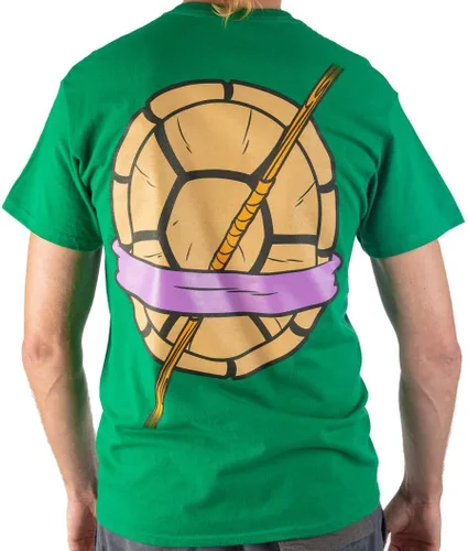 Vista 2 de Teenage Mutant Ninja Turtles Camiseta de disfraz para hombre de TMNT, Gris claro