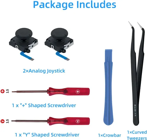 Vista 5 de Mcbazel Joystick analógico de repuesto 3D para SwitchSwitch OLED Joy-Con, kit de herramientas de repuesto para Switch Lite y Switch Joycon