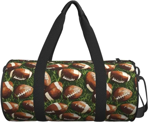 Vista 7 de Large Duffle Bag for Travel - Retro American Football Print Gym Bag for Women Men, Travel Foldable Bags for Women Men with Zippered Multiple Pockets